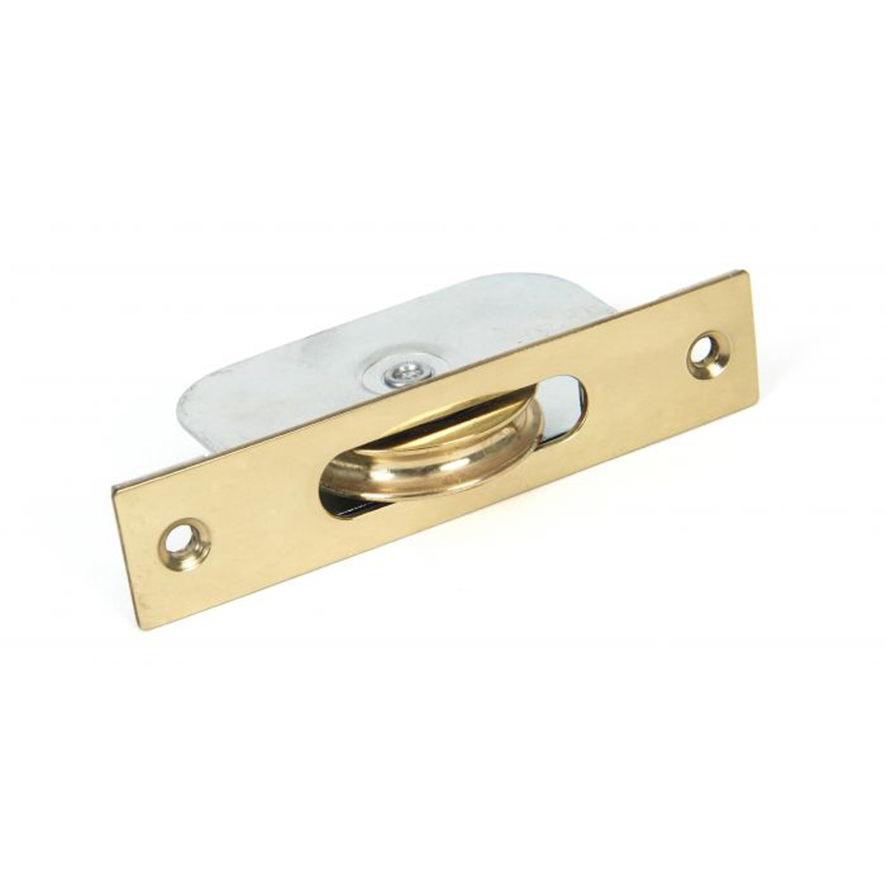 From the Anvil 1 3/4 Inch Square End Sash Pulley - Lacquered Brass